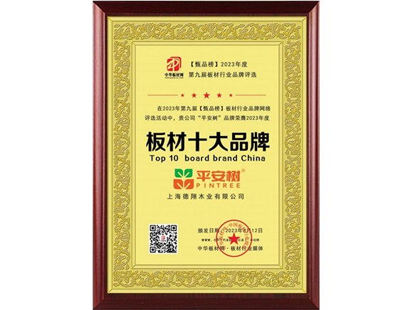 2023年度板材十大品牌
